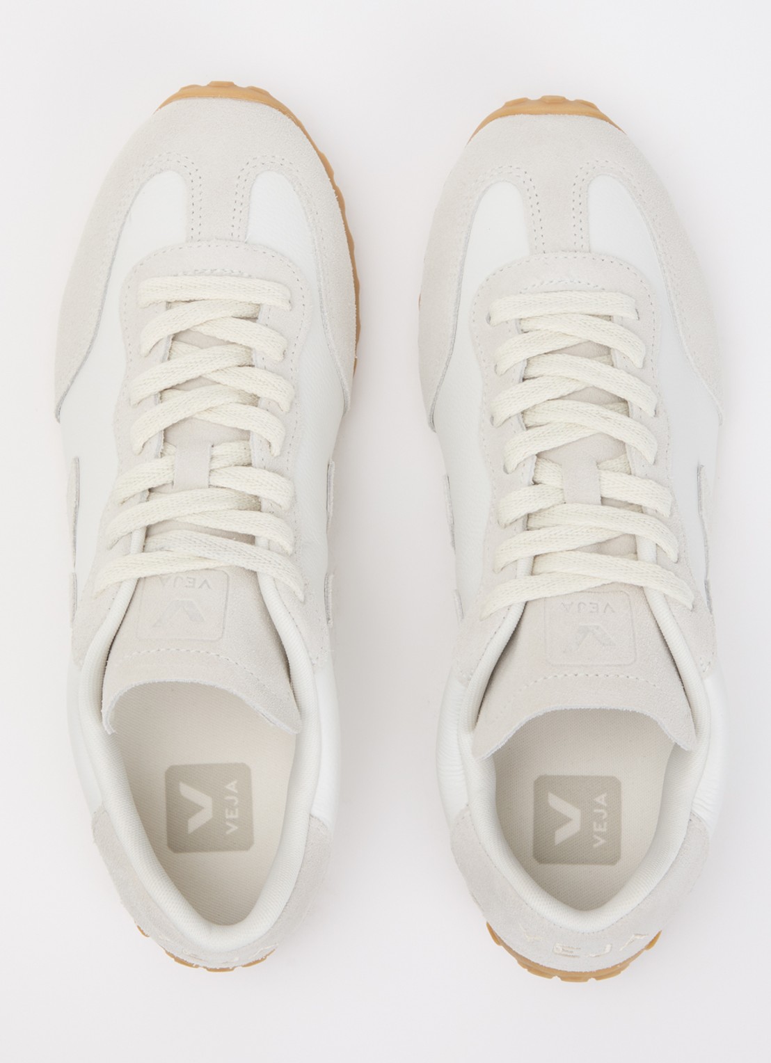 Veja GT sneaker van leer met suède details - detail 3 wit