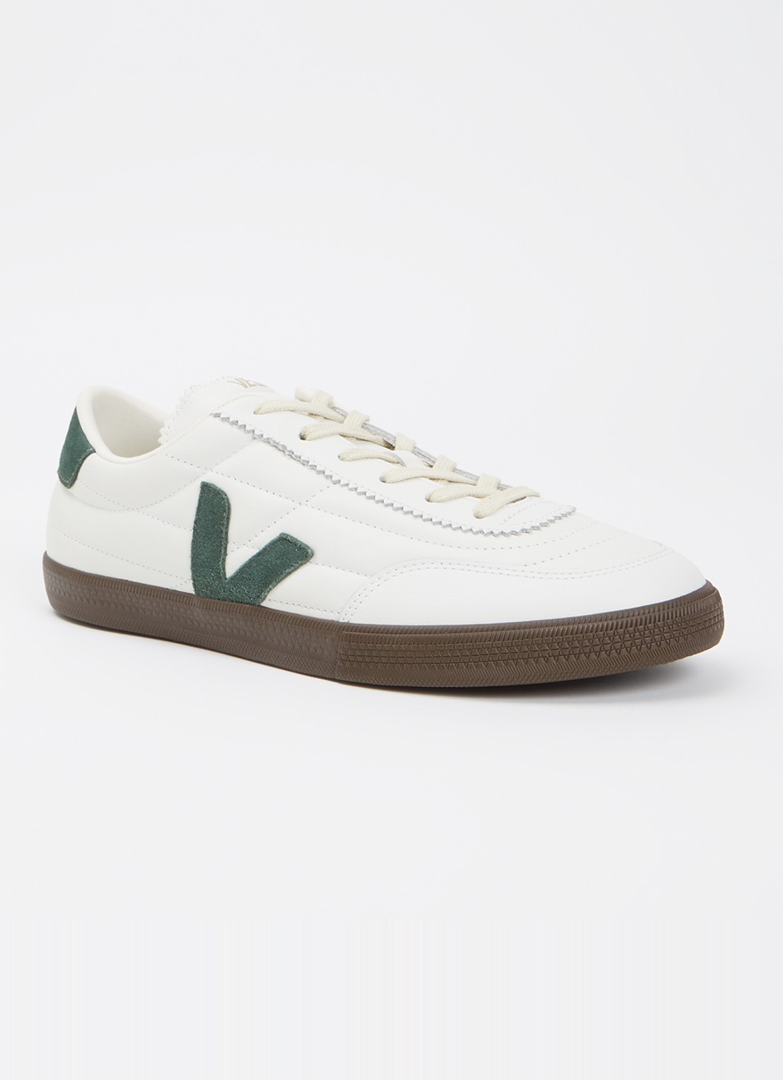 Veja Panenka sneaker van leer met suède details - voorkant 4 groen