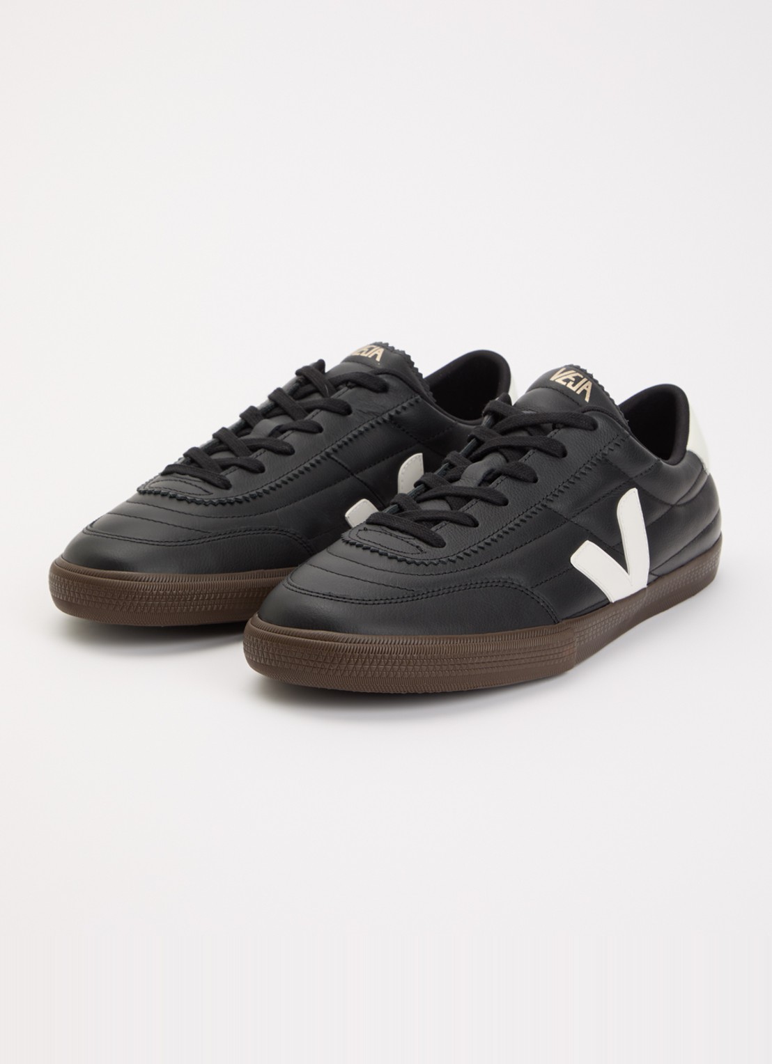 Veja Panenka sneaker van leer - detail 4 zwart