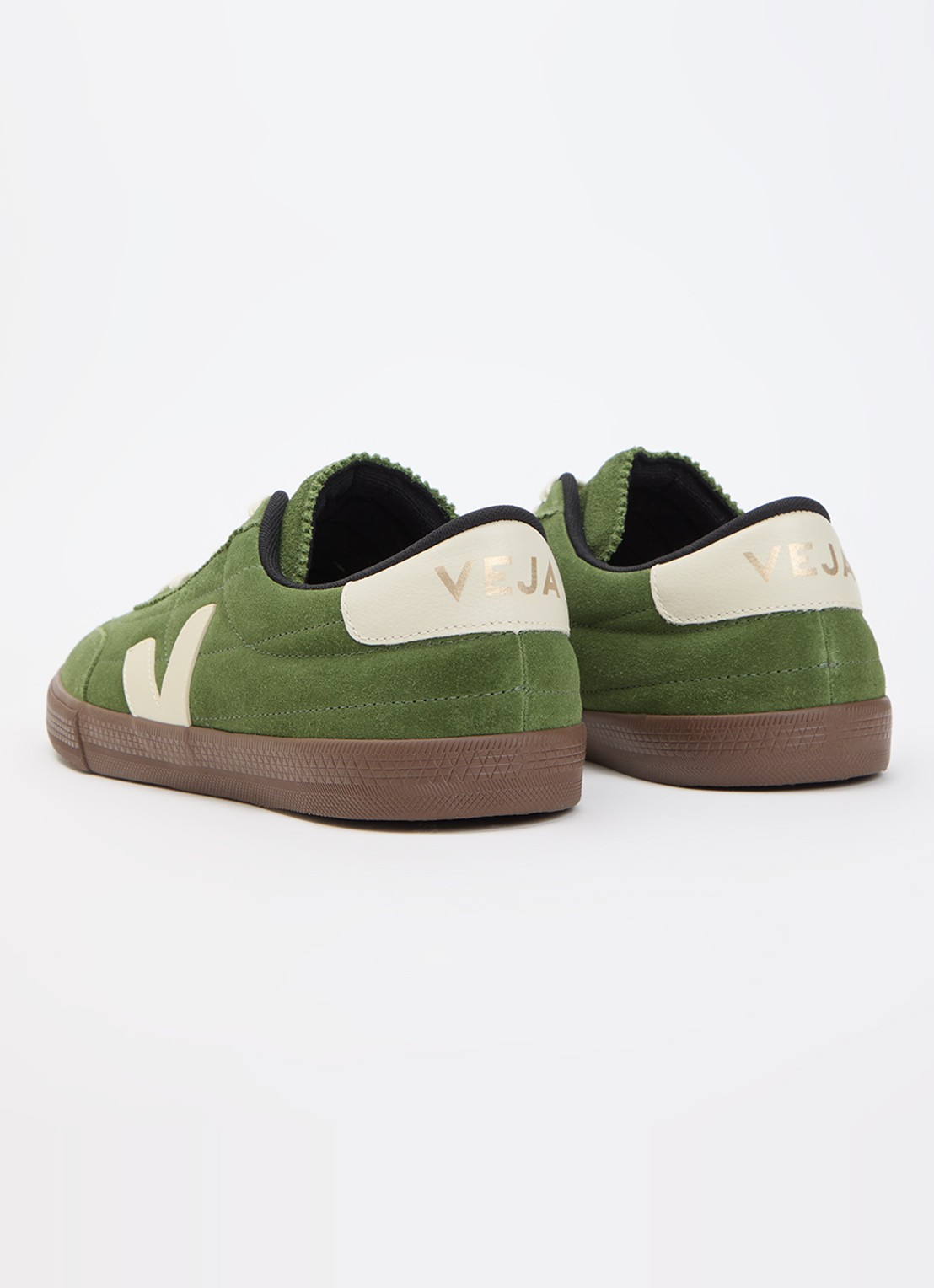 Veja Panenka sneaker van suède - achterkant 4 groen