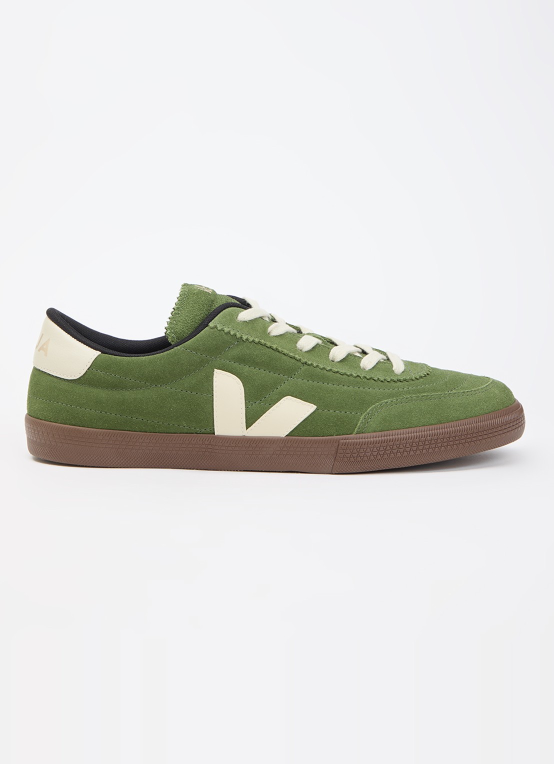 Veja Panenka sneaker van suède - voorkant 5 groen