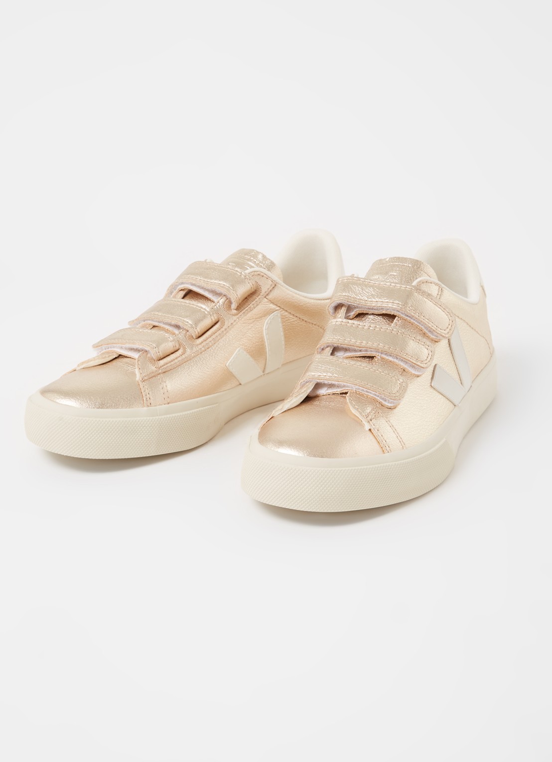 Veja Recife sneaker van leer met metallic finish - detail 3 goud