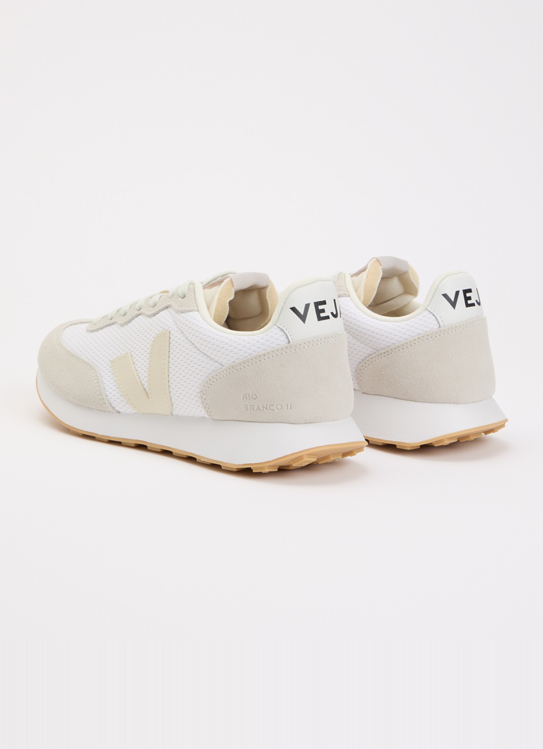 Veja Rio Branco II sneaker met suède details - achterkant wit