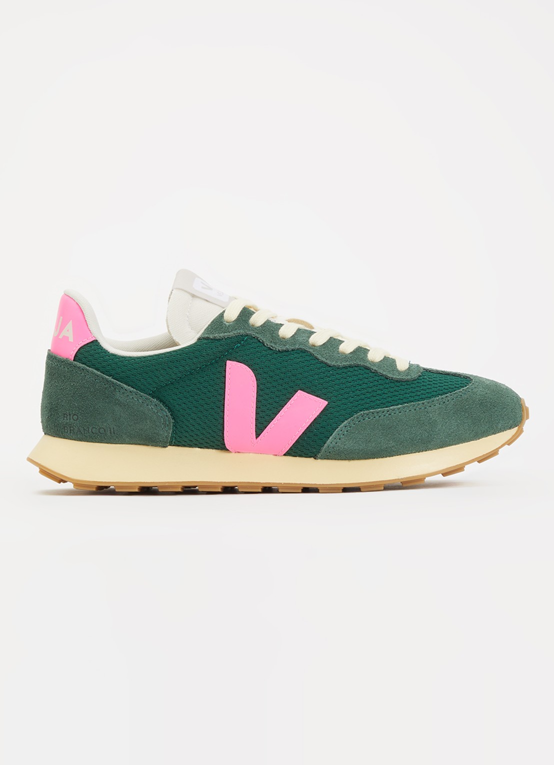 Veja Rio Branco II sneaker met suède details - voorkant 4 groen