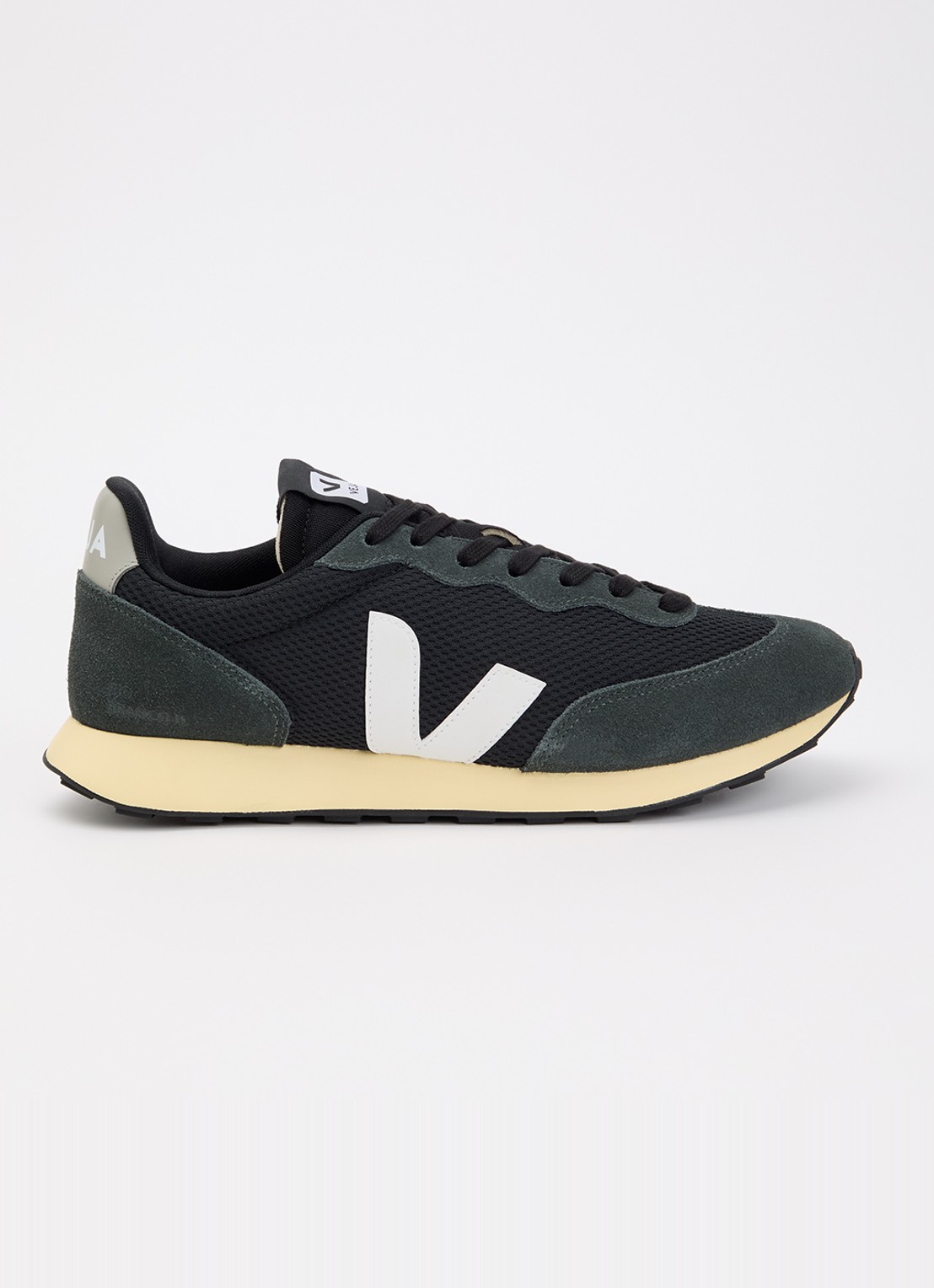 Veja Rio Branco II sneaker met suède details - voorkant 2 zwart