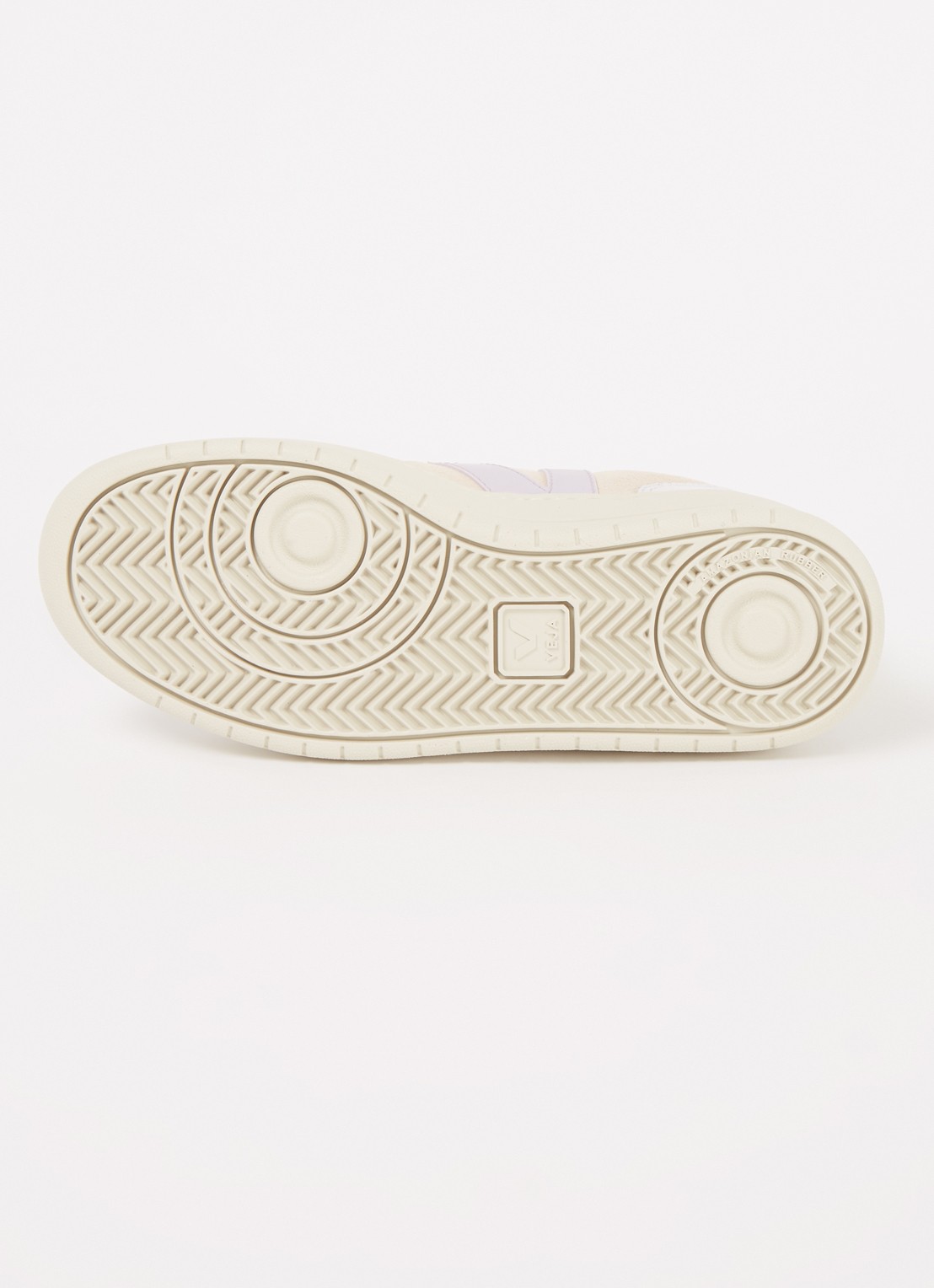Veja V-10 sneaker met suède details - detail 5 creme