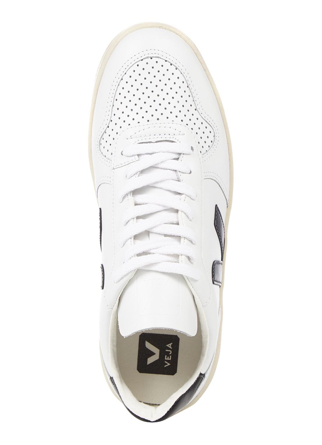 Veja V-10 sneaker van leer - detail 4 wit