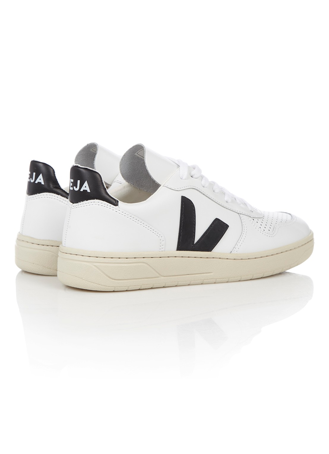 Veja V-10 sneaker van leer - detail 5 wit