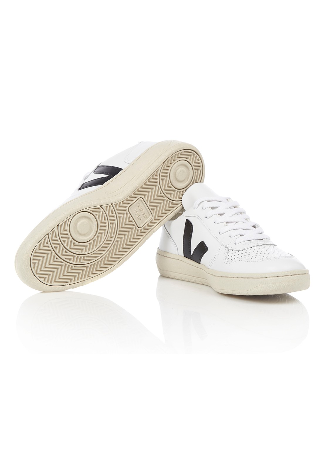 Veja V-10 sneaker van leer - detail 6 wit