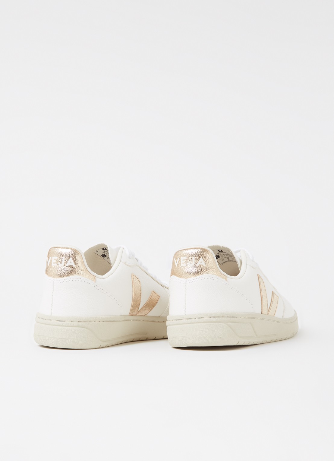 Veja V-10 sneaker van leer - detail 4 wit