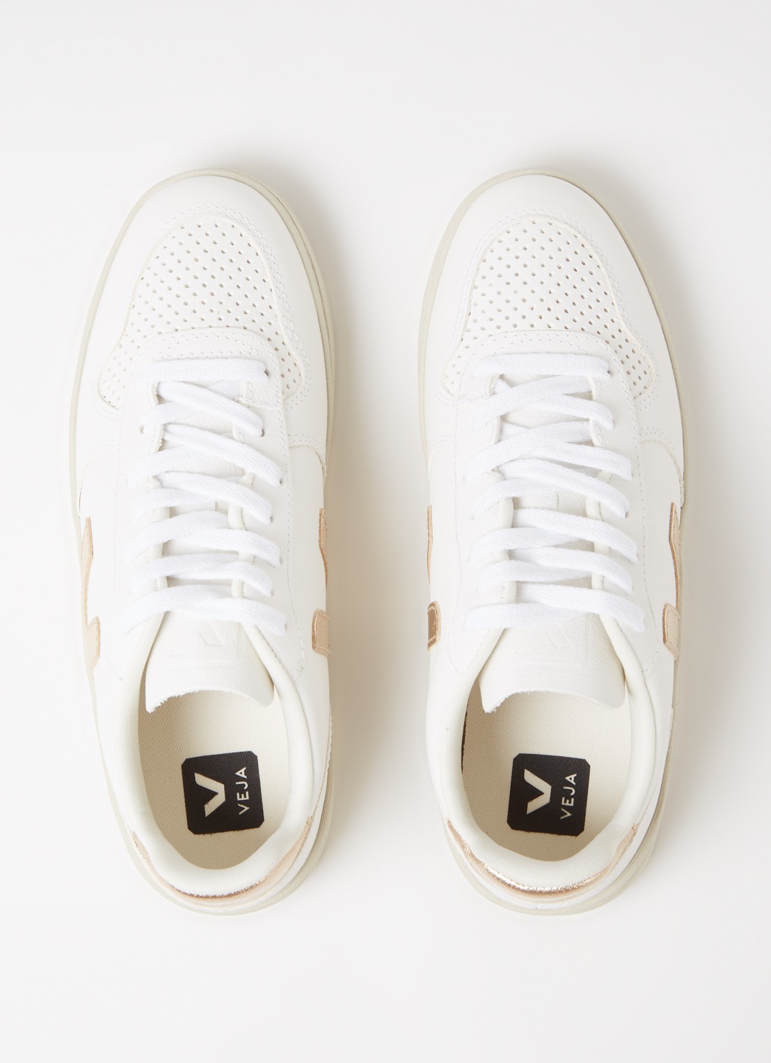 Veja V-10 sneaker van leer - detail 5 wit