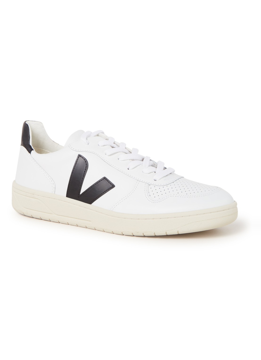 Veja V-10 sneaker van leer - voorkant 4 wit
