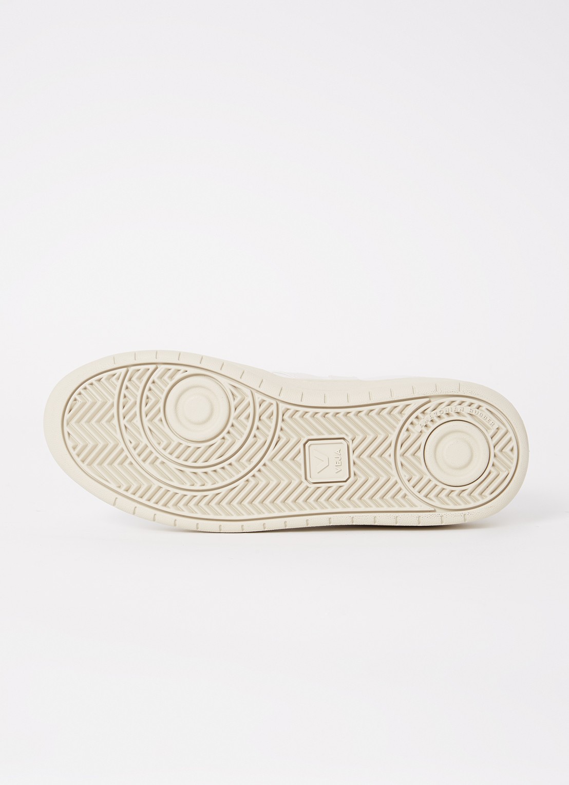 Veja V-12 sneaker van leer met suède details - detail 6 ivoor