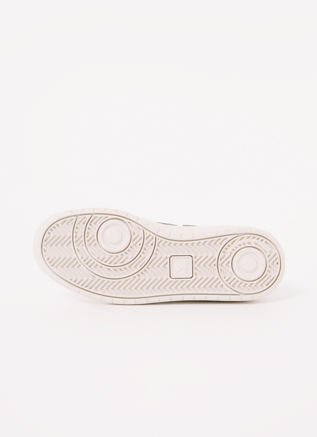 Veja V-12 sneaker van leer met suède details - detail 4 groen