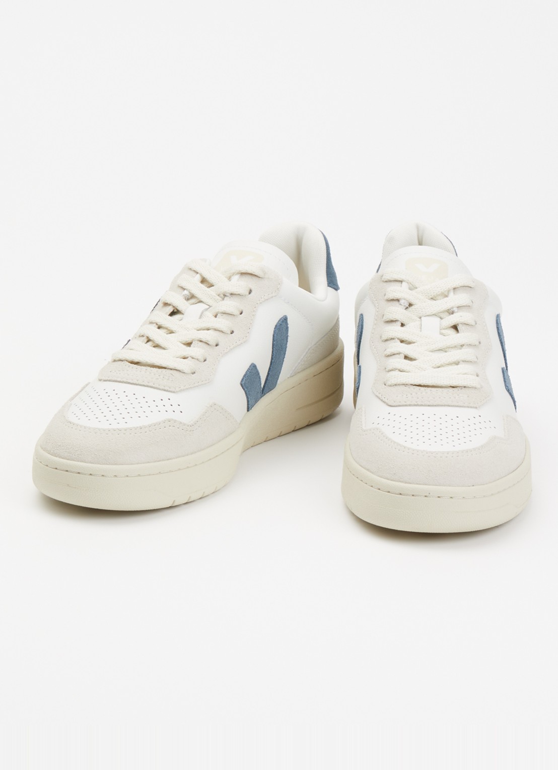 Veja V-90 sneaker van leer met logo - detail 6 indigo