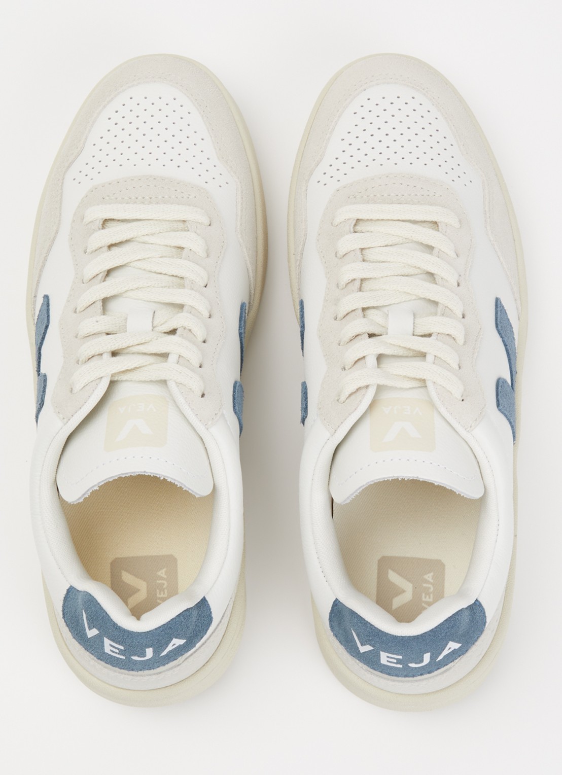 Veja V-90 sneaker van leer met logo - detail 7 indigo