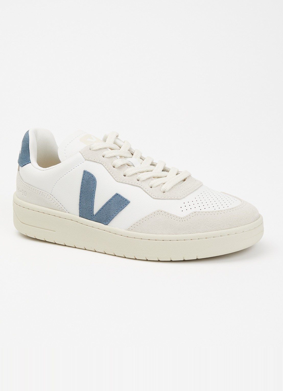 Veja V-90 sneaker van leer met logo - voorkant 2 indigo