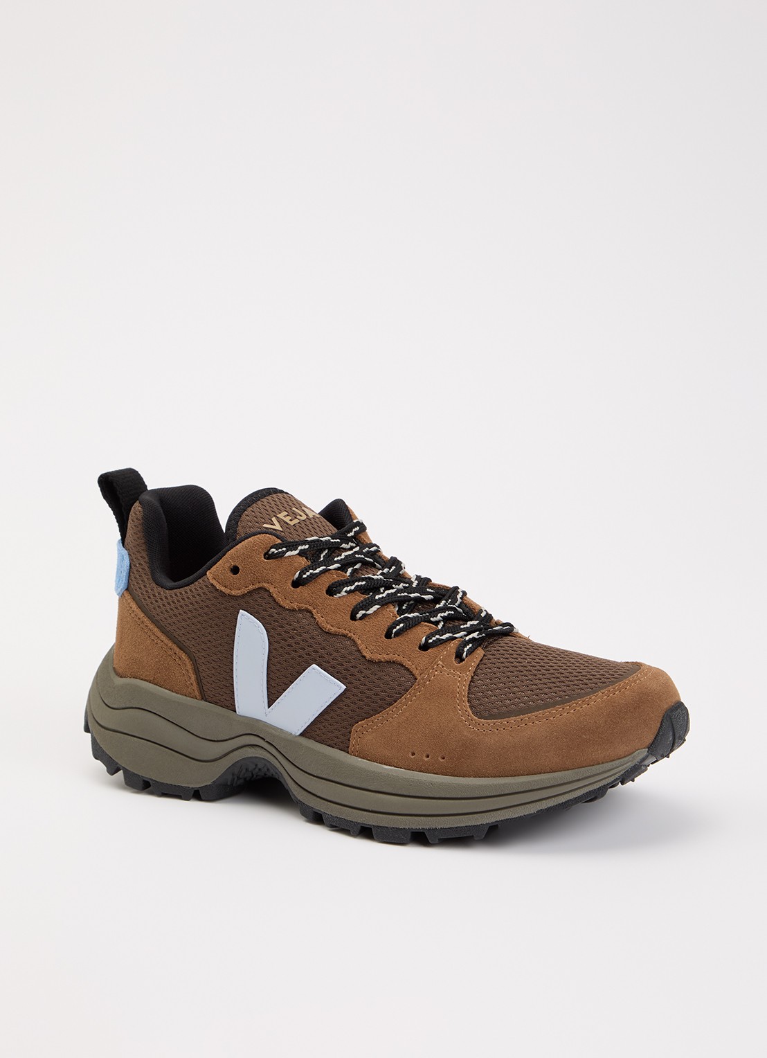 Veja Venturi II sneaker met suède details - voorkant bruin