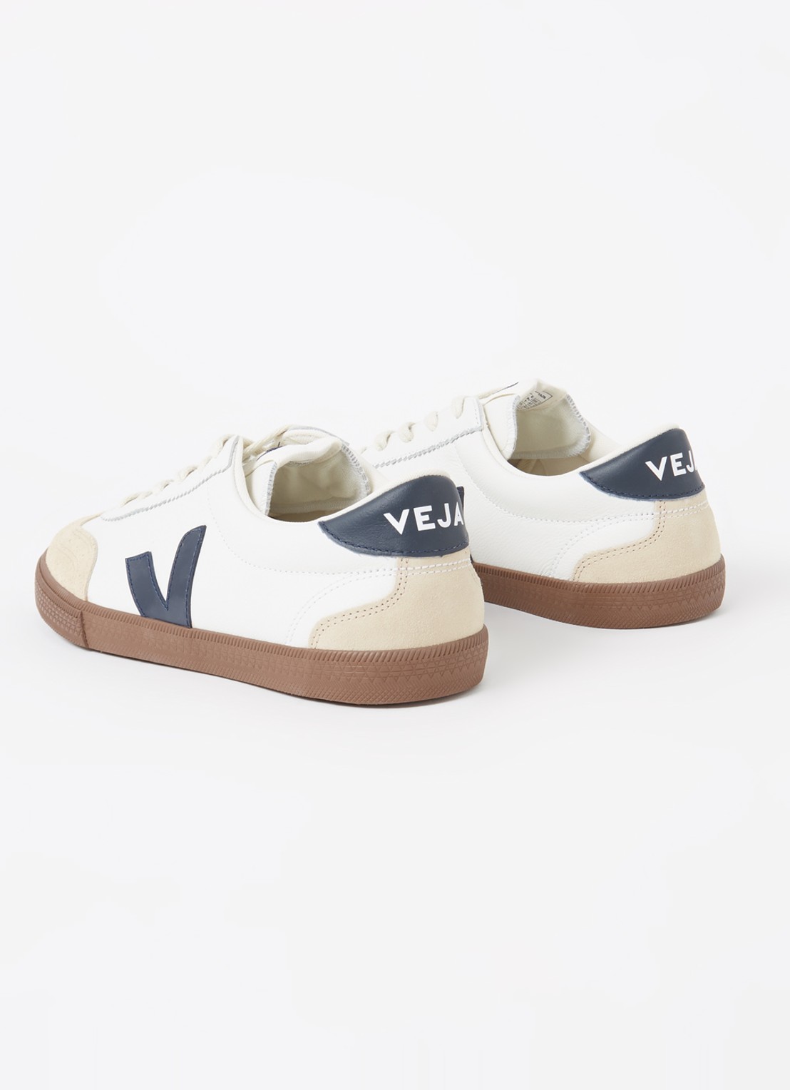Veja Volley sneaker van leer met suède details - achterkant gebroken wit