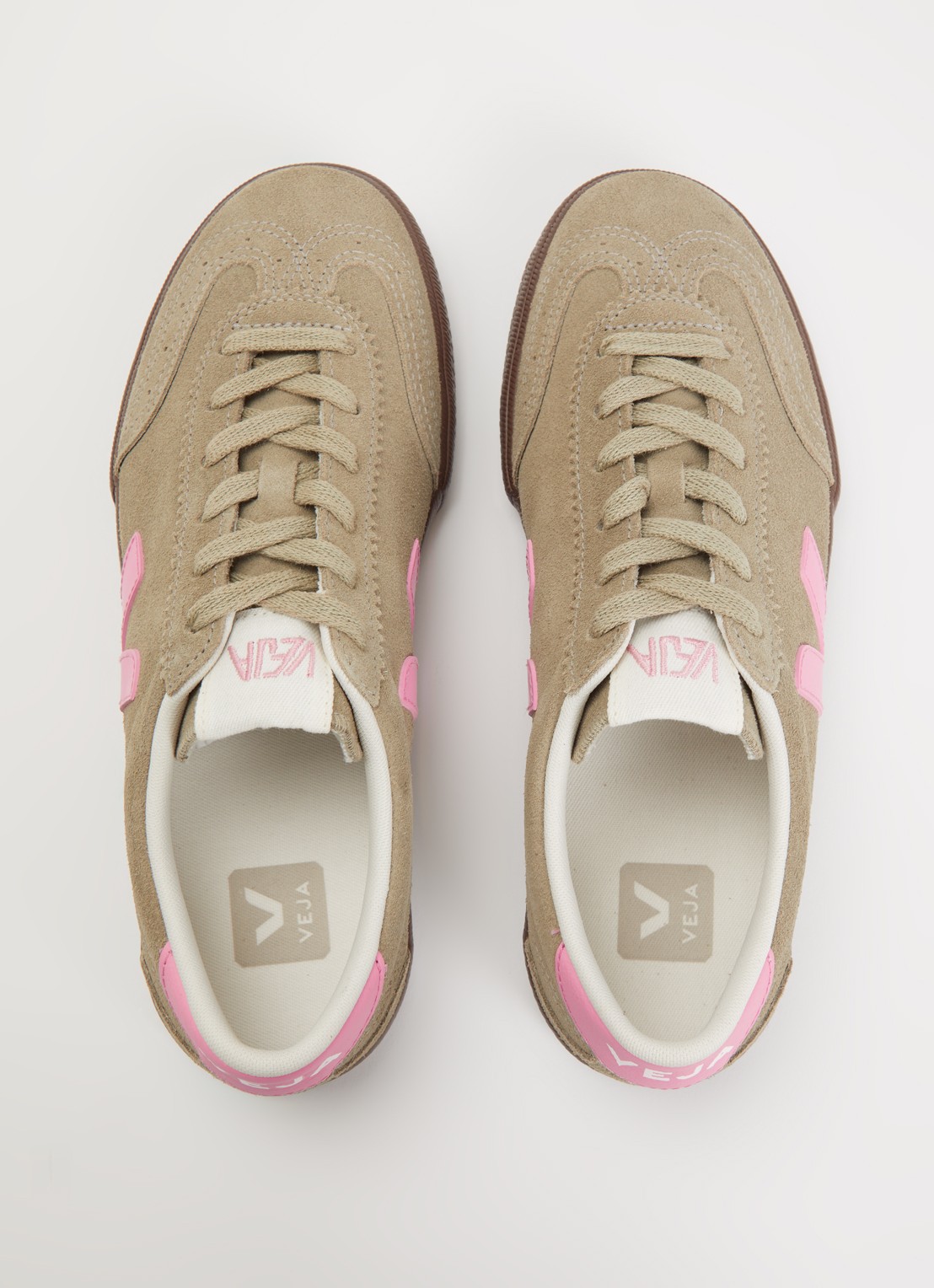 Veja Volley sneaker van leer suède - detail 3 lichtbruin