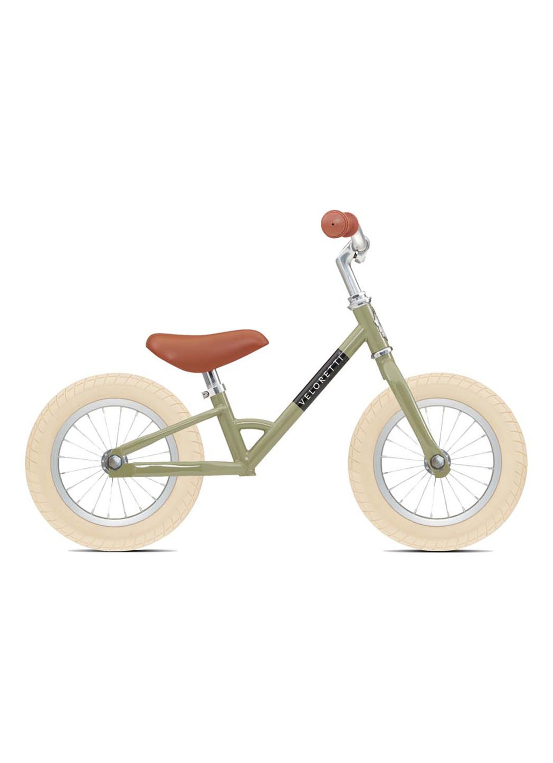 Veloretti Mini 12 inch Desert Moss loopfiets - voorkant mosgroen