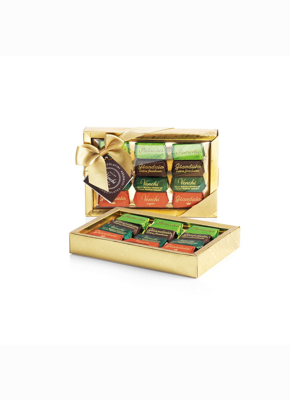 Venchi Chocolade Gianduiotti giftbox 110 gram - voorkant multicolor