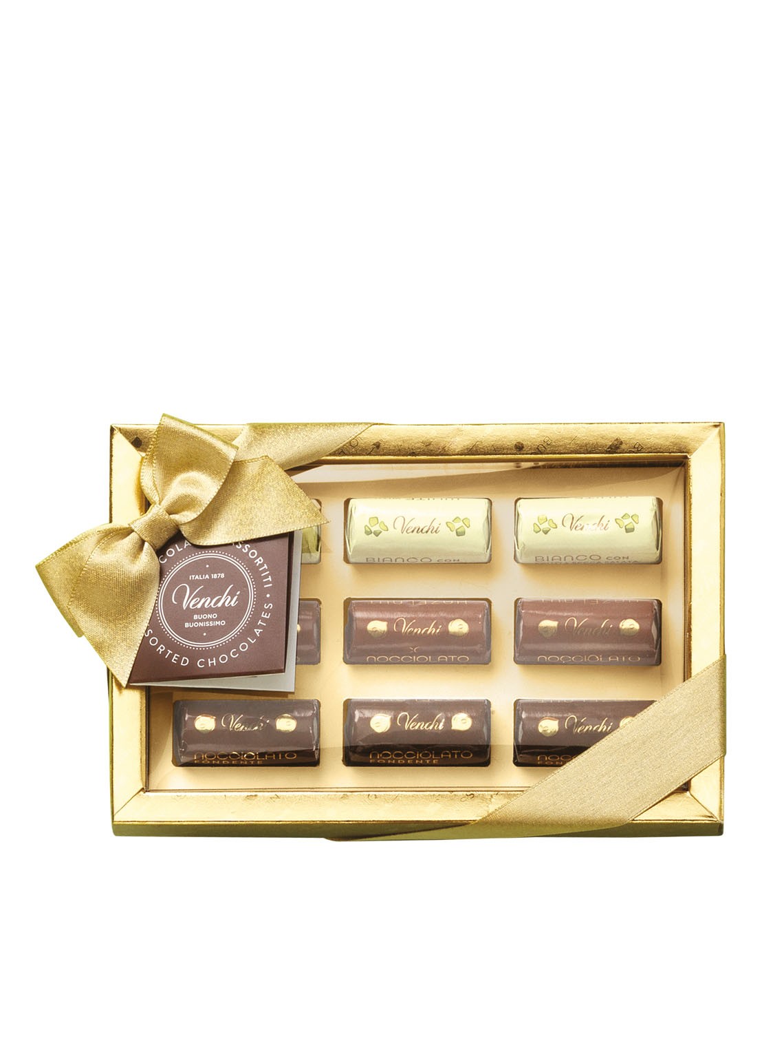 Venchi Chocolade Ingot giftbox 130 gram - voorkant multicolor