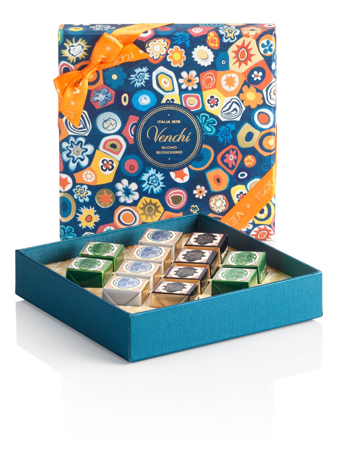 Venchi Chocolade Murrine Cremini giftbox 127 gram - voorkant 2 multicolor