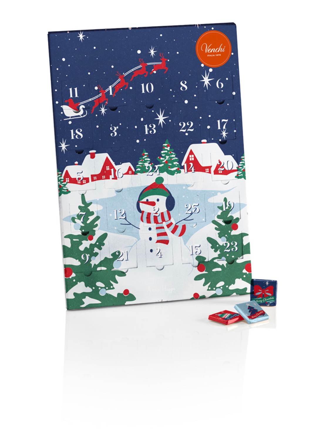 Venchi Christmas Vintage Dream adventskalender 181 gram - 25 dagen - voorkant undefined