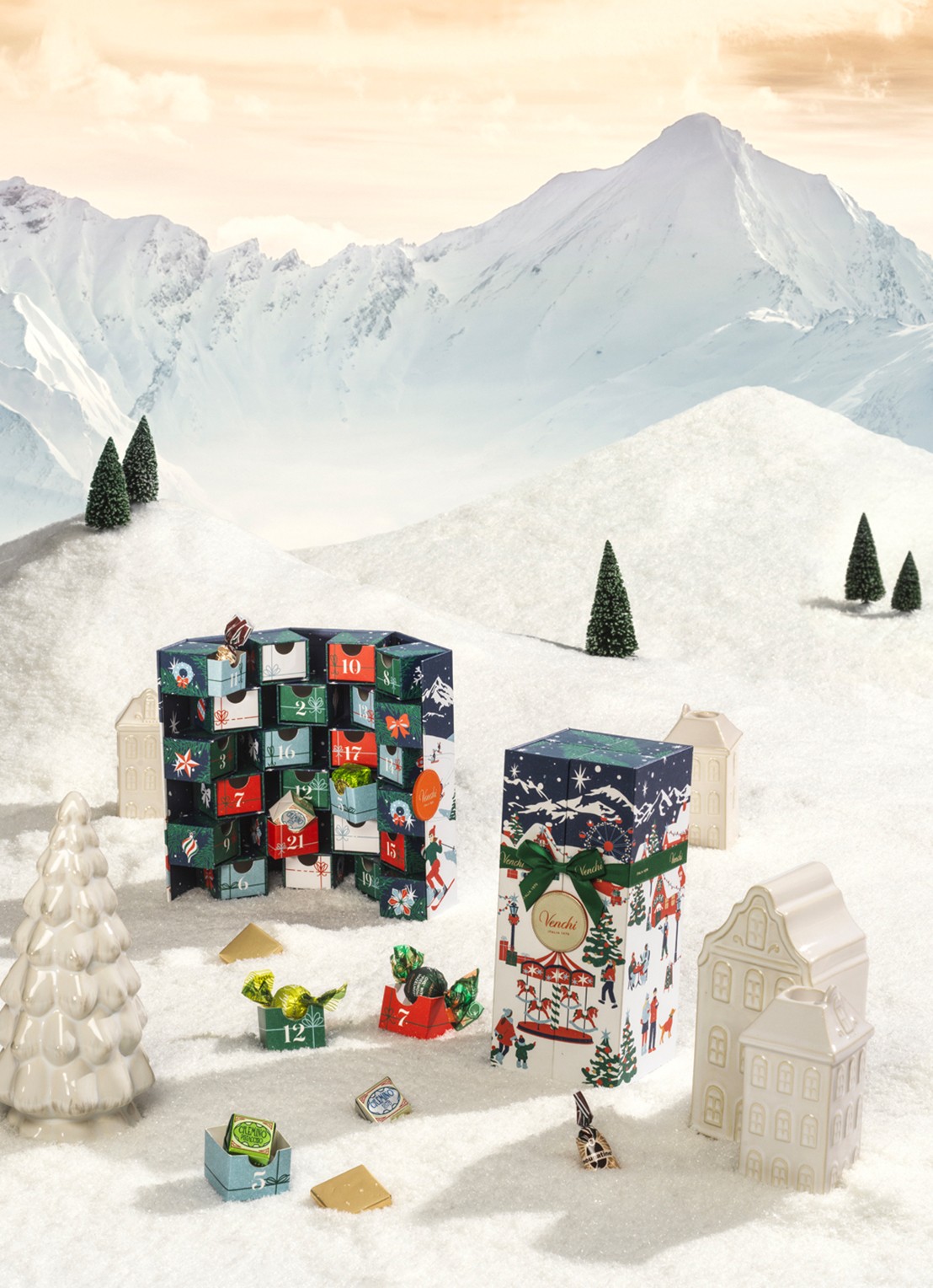 Venchi Christmas Vintage Dream adventskalender 295 gram - 24 dagen - voorkant 3 undefined