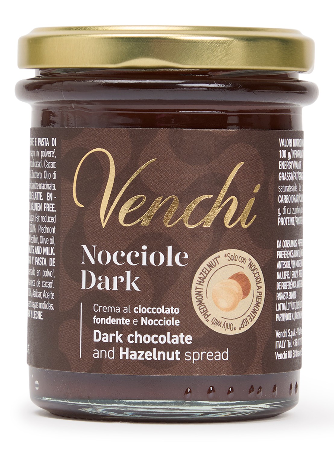 Venchi Pure chocolade en hazelnootpasta 200 g - voorkant undefined