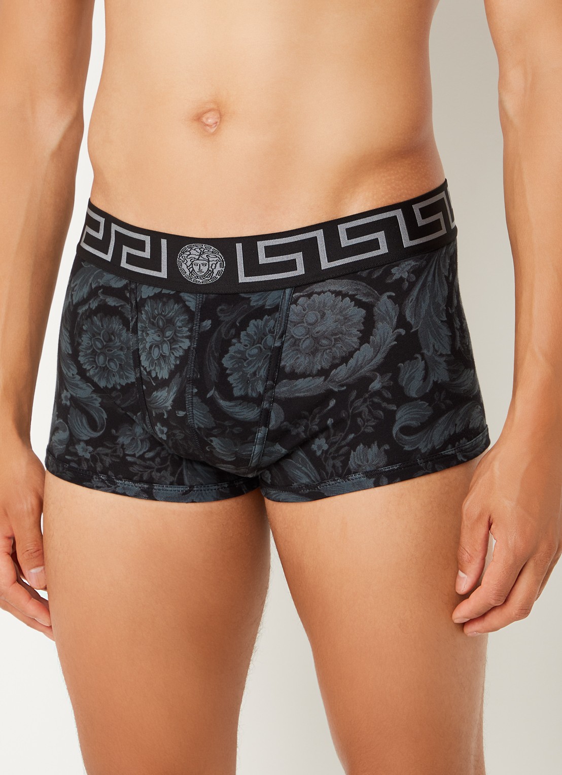 Versace Boxershort met logoband en print - detail 4 zwart