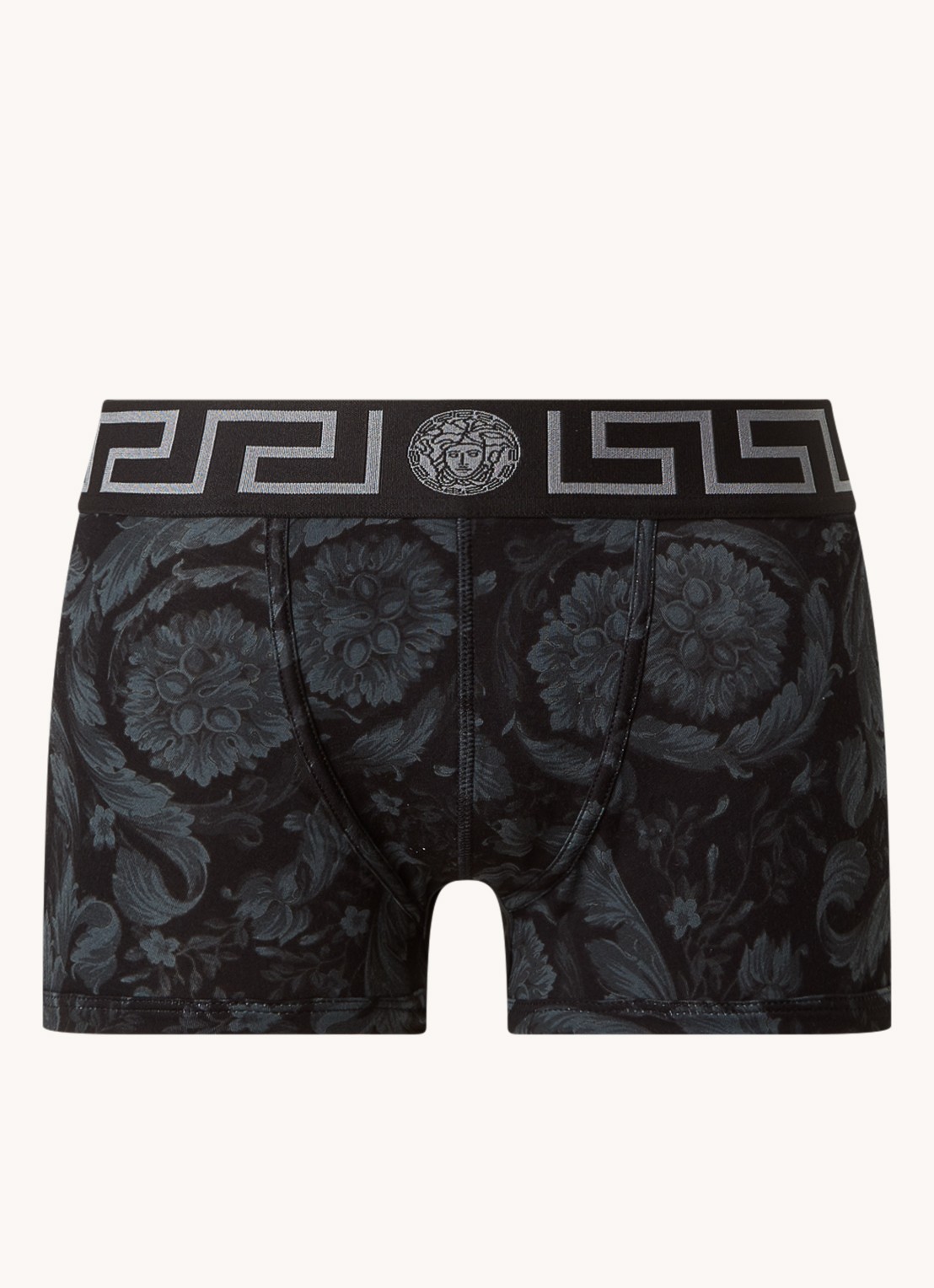 Versace Boxershort met logoband en print - voorkant 2 zwart