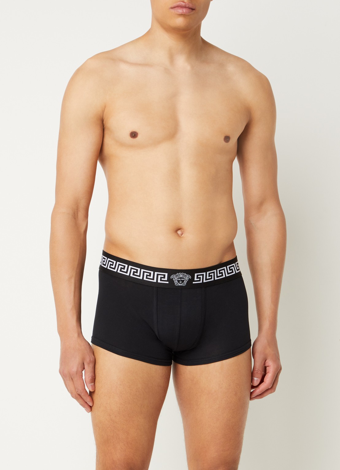 Versace Boxershort van katoen met logoband - detail 4 zwart