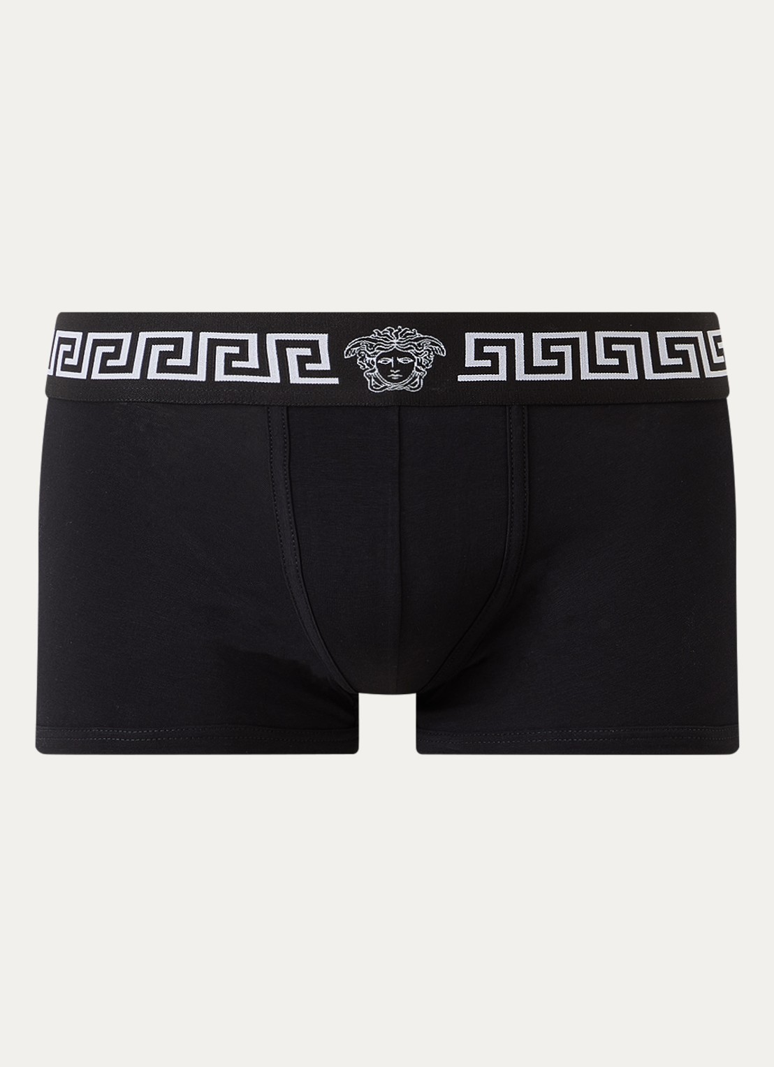 Versace Boxershort van katoen met logoband - voorkant zwart