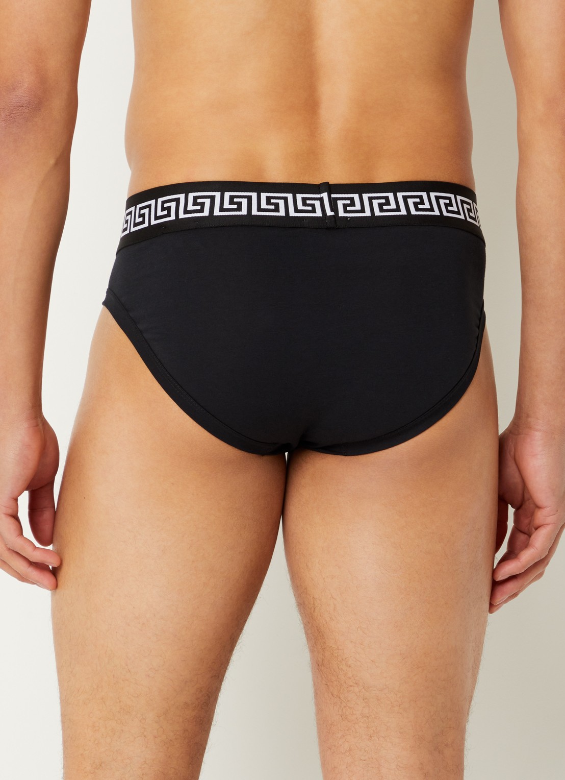 Versace Boxershort van katoen met logoband - achterkant zwart
