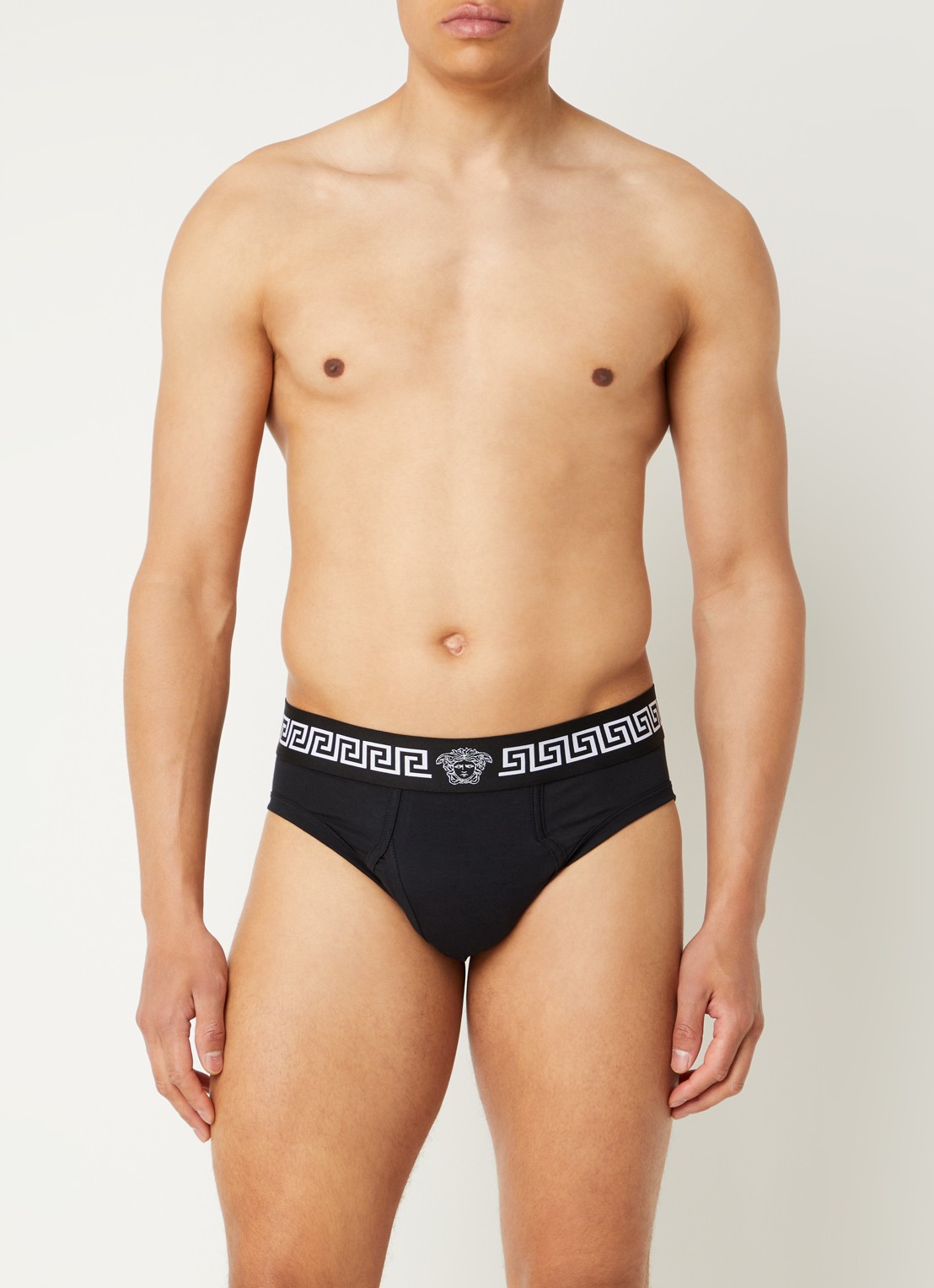 Versace Boxershort van katoen met logoband - detail 4 zwart