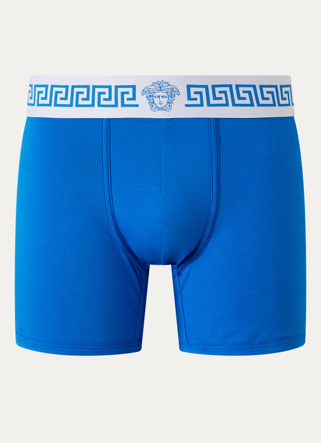 Versace Boxershort van katoen met logoband - voorkant blauw