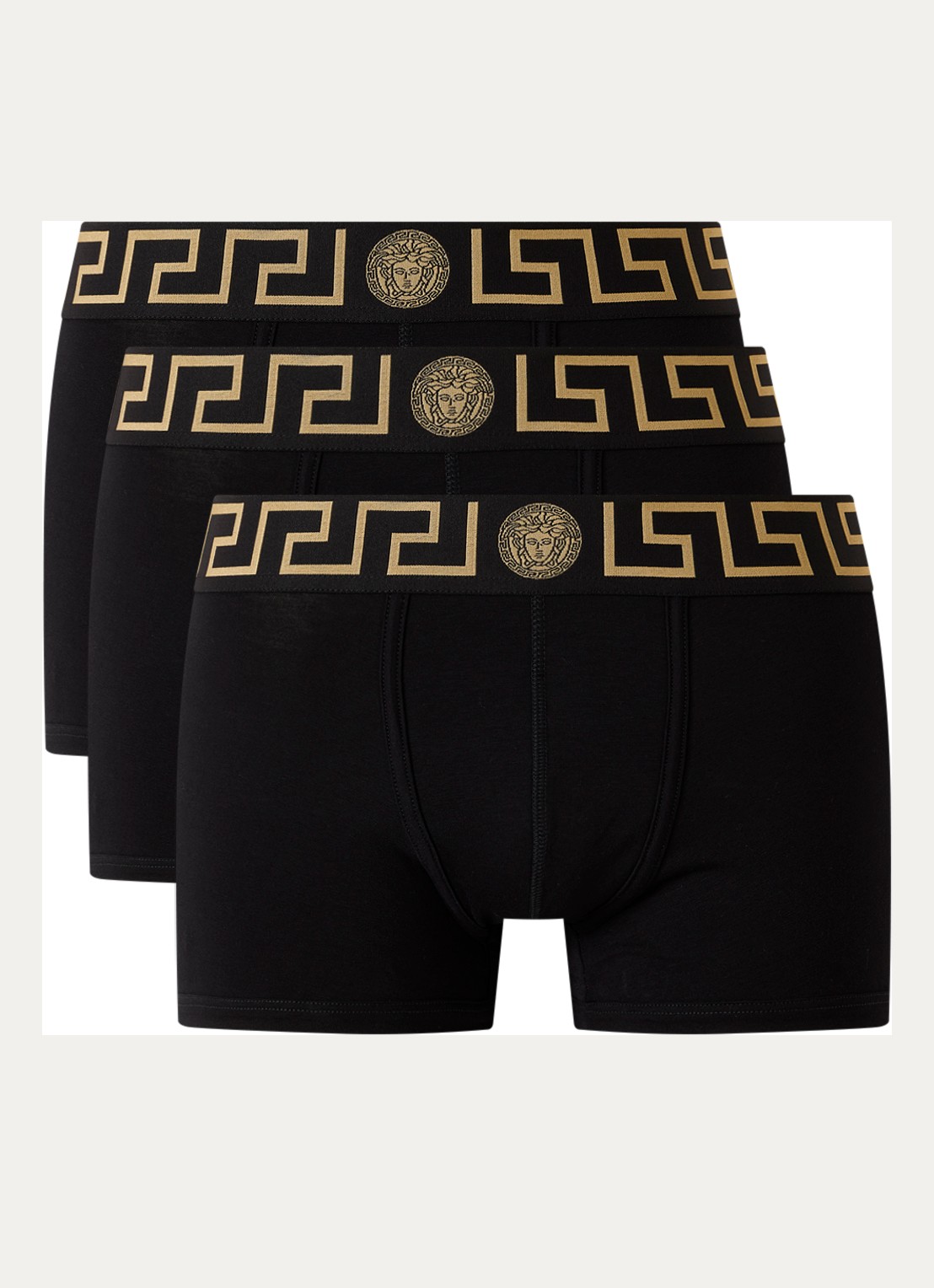 Versace Boxershorts met logoband in 3-pack - voorkant zwart