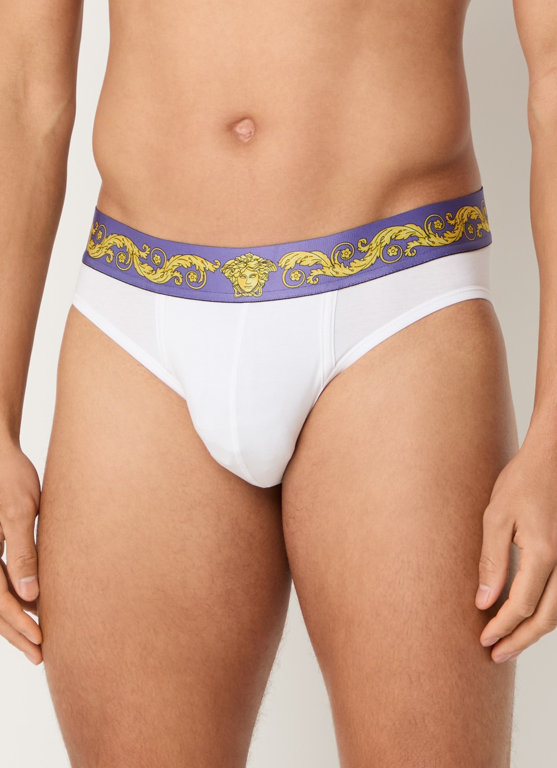 Versace Boxerslip met logoband - voorkant 3 wit