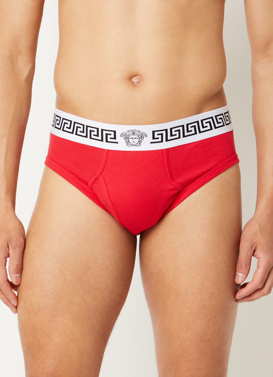 Versace Boxerslip met logoband - voorkant 3 rood