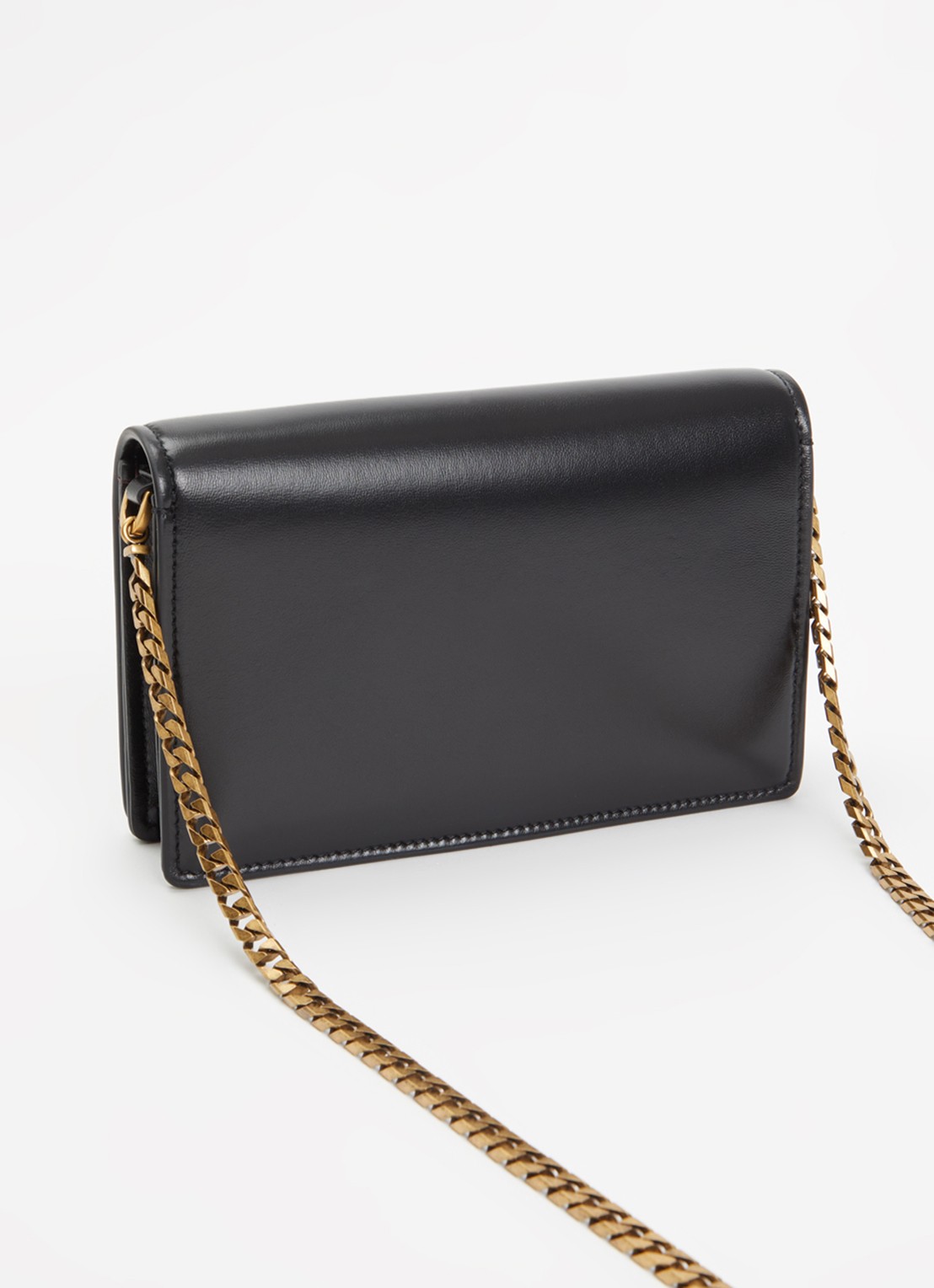 Versace Emblème clutch van lamsleer met afneembare schouderriem - achterkant zwart