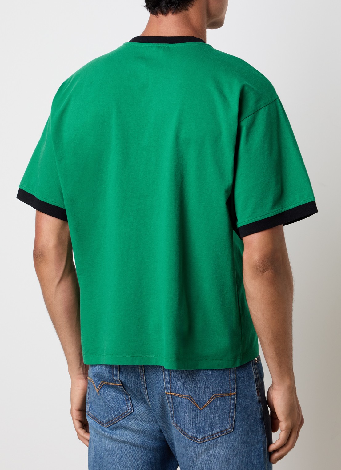 Versace Gold Coin T-shirt met logoprint - achterkant groen