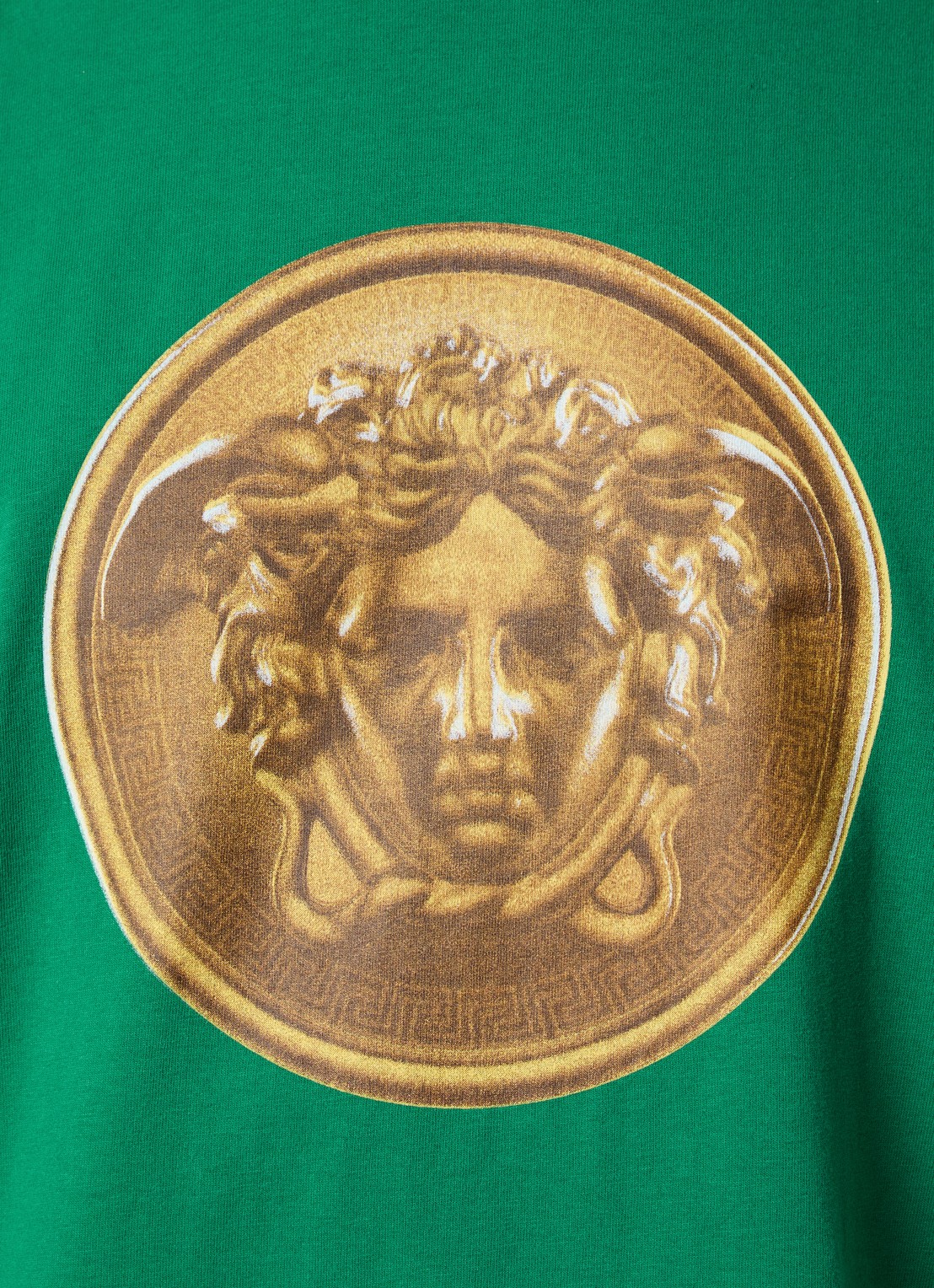 Versace Gold Coin T-shirt met logoprint - detail 3 groen