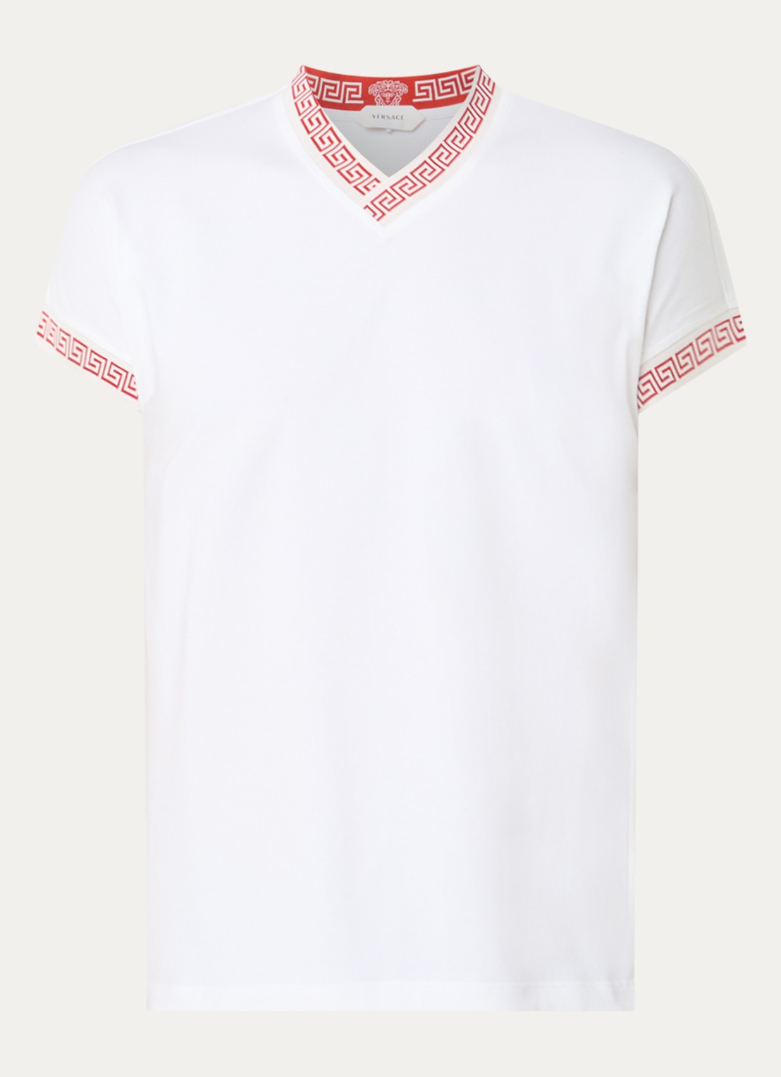 Versace Medusa Grace T-shirt met V-hals - voorkant wit
