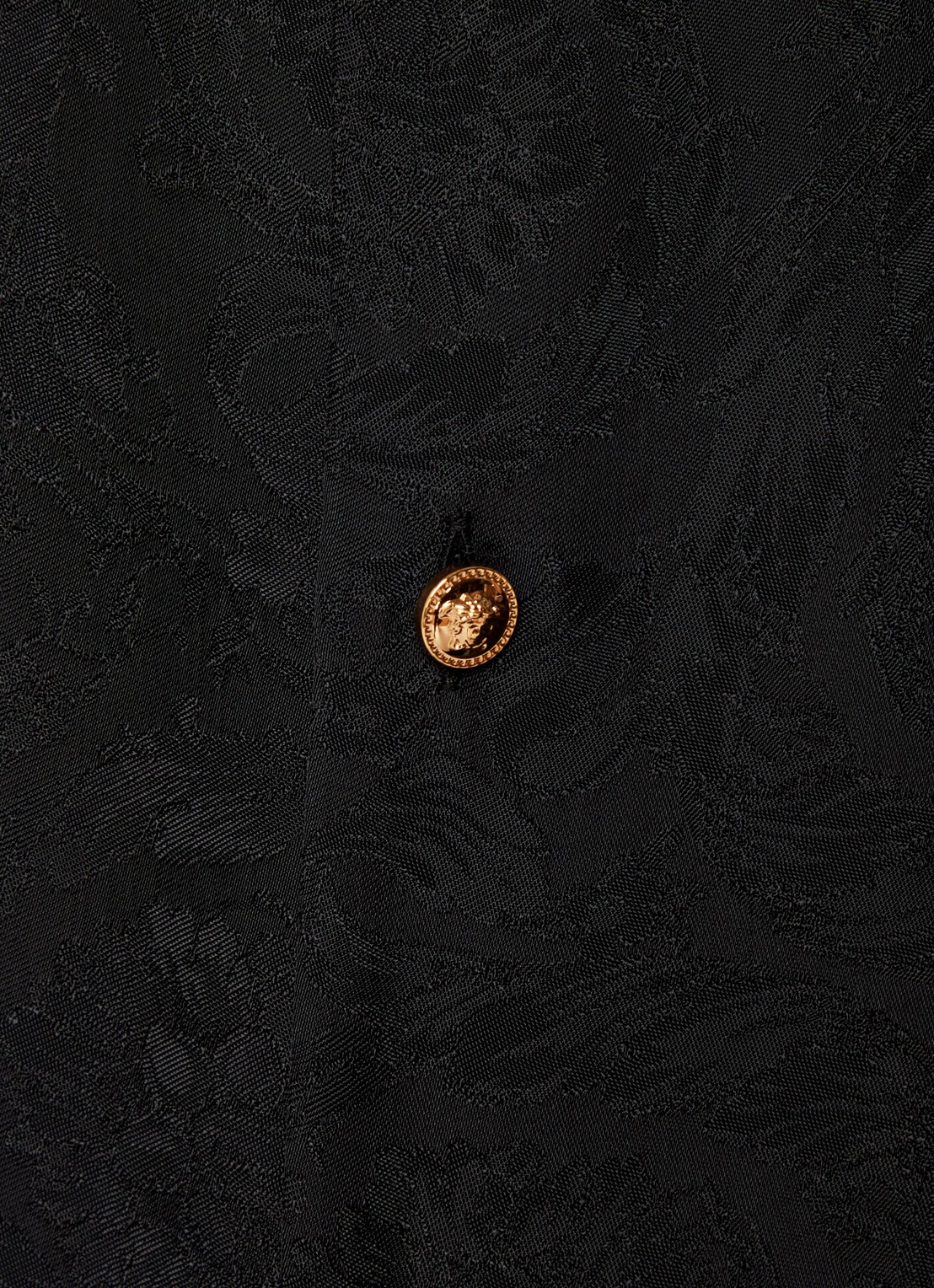 Versace Pyjamatop met jacquard dessin en opgestikte zakken - detail 4 zwart