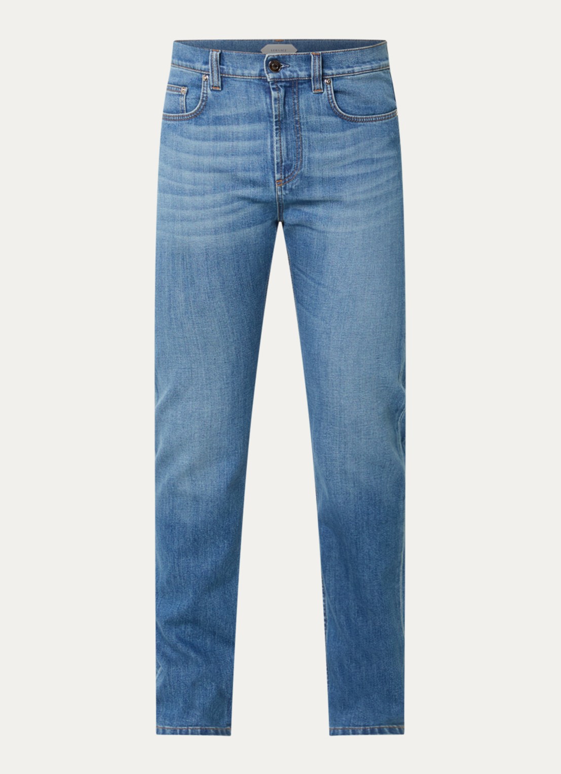 Versace Straight leg jeans met lichte wassing - voorkant indigo