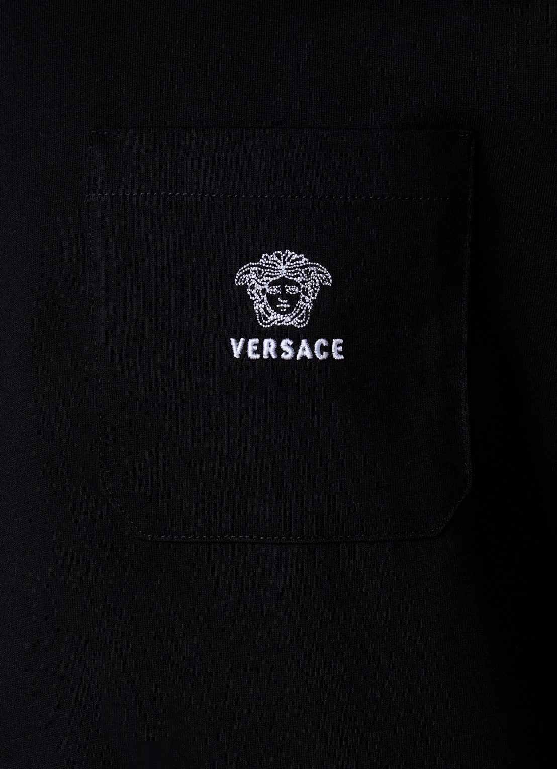 Versace T-shirt met logoborduring - detail 2 zwart