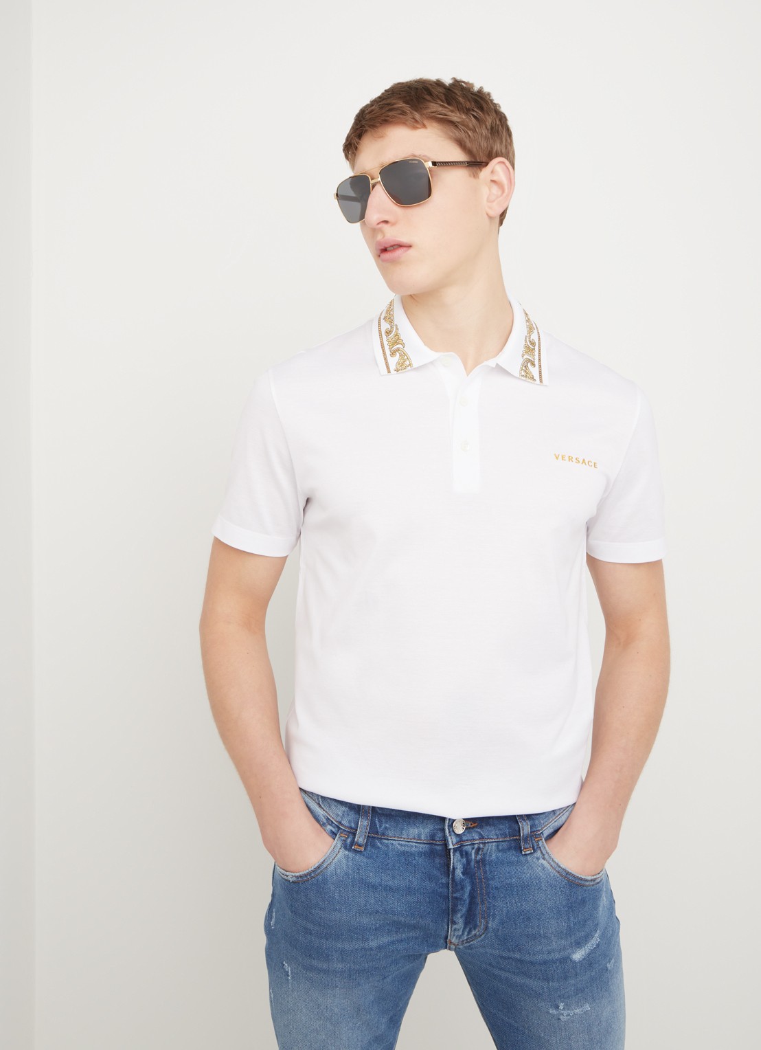 Versace Zonnebril gepolariseerd VE2174 - voorkant 4 goud