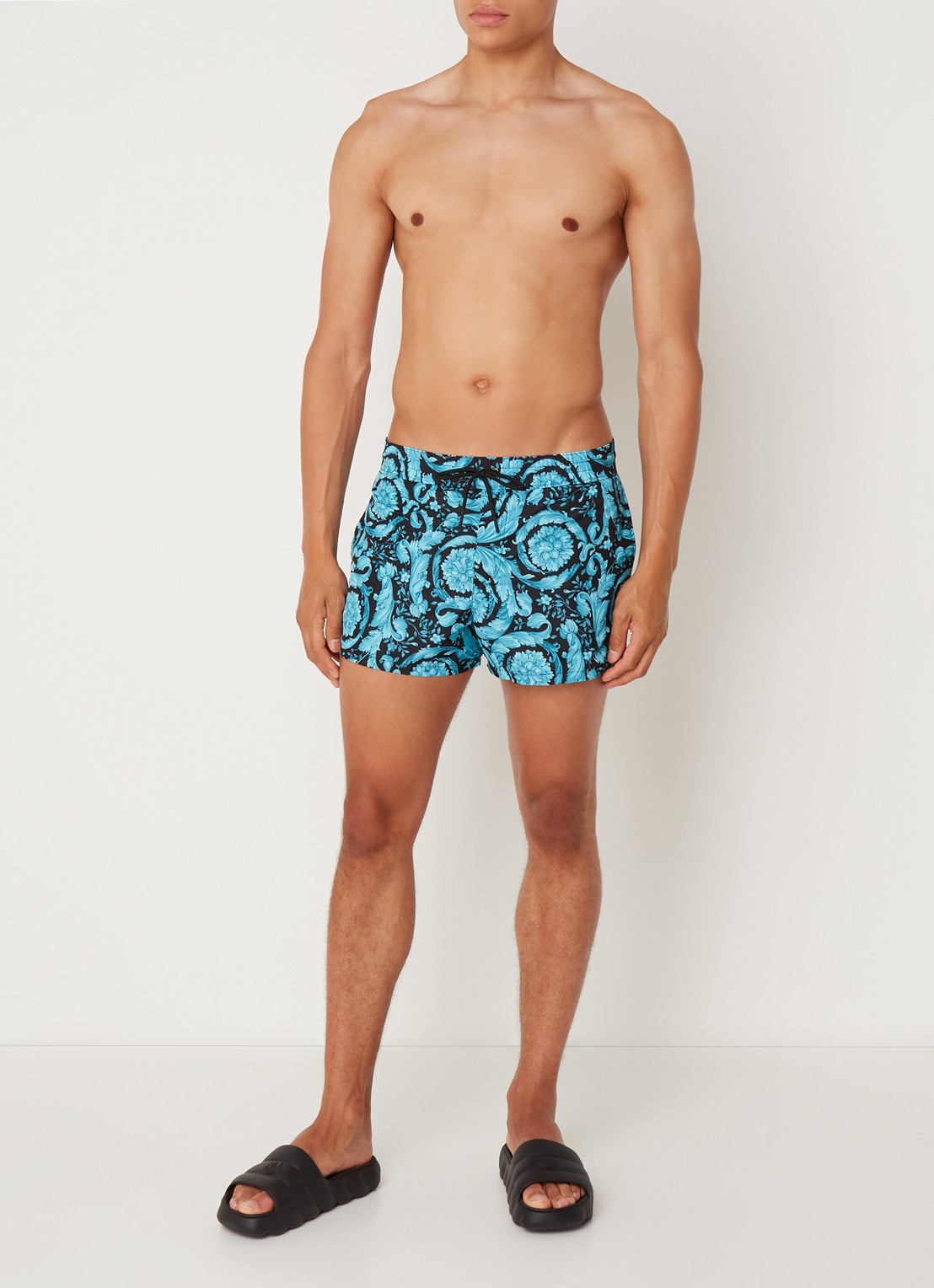 Versace Zwemshorts met print en steekzakken - voorkant 3 blauw